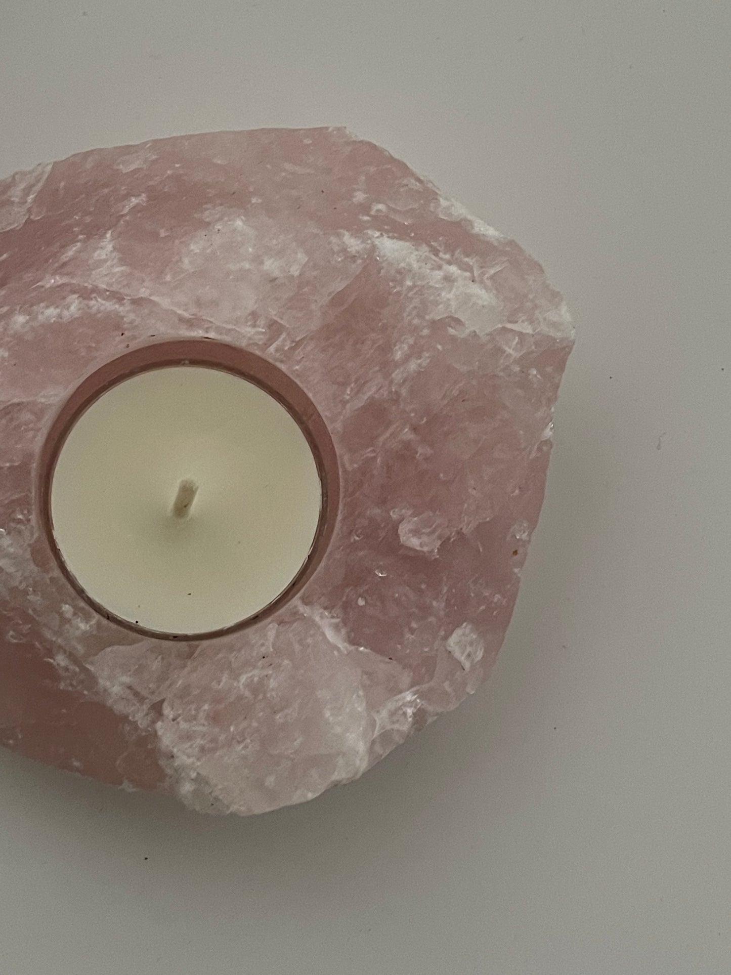 [原礦家居] 粉水晶原石燭台，一股溫暖又堅定的力量