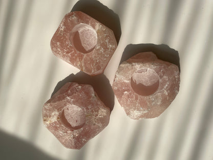 [原礦家居] 粉水晶原石燭台，一股溫暖又堅定的力量